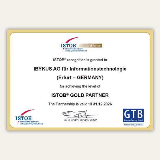 Vorschau unseres ISTQB® Gold Partner Zertifikats