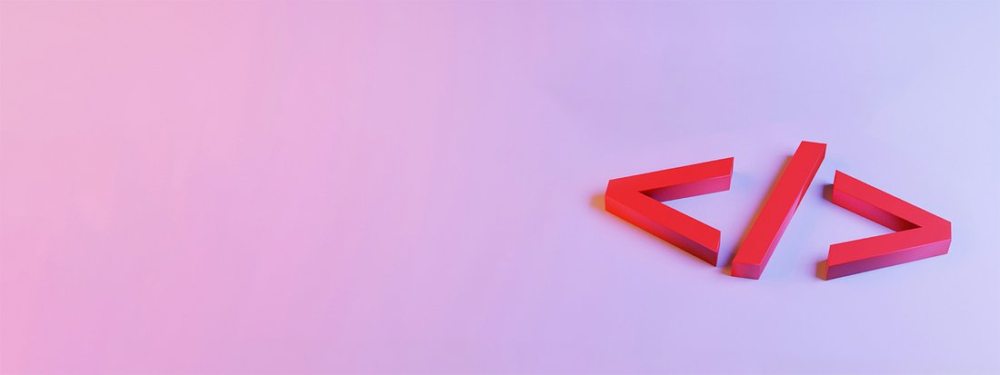 HTML Symbole auf einer farbigen Fläche