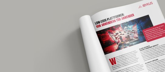Abbild eines aufgeschagenen Fachmagazins mit einem Artikel von IBYKUS.